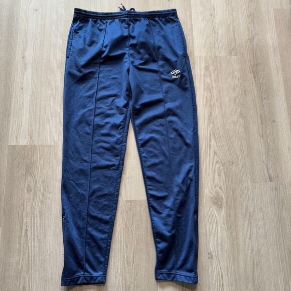 Men's Vintage 90's Umbro Navy Blue Soccer Track Pants Sweatpants Sz Medium VTG - Picture 1 of 6